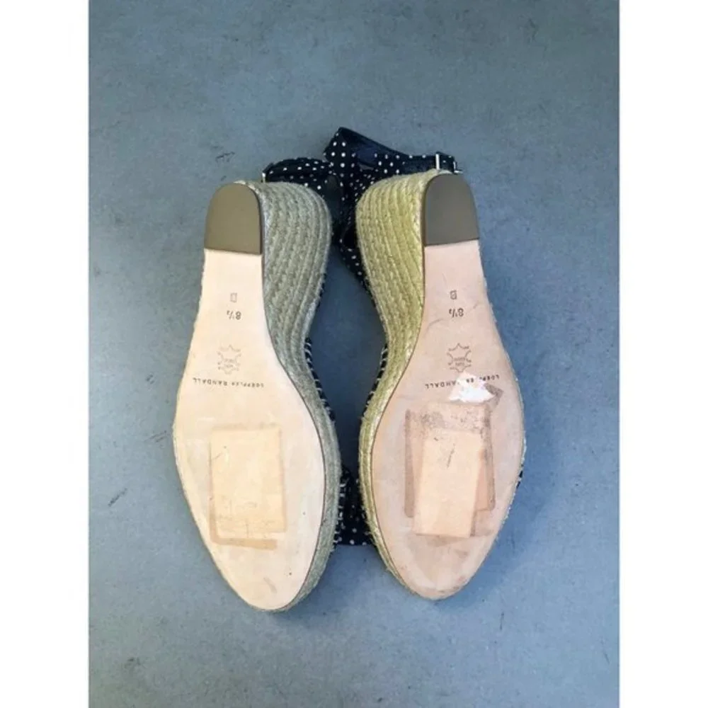 NEW LOEFLER Randal Tessa Espadrille Wedge Polka Dot Sandals size 8.5